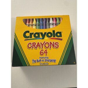 New 1999 Vintage Crayola Crayons 64 Non-Toxic Built-in Sharpener Made in USA K8